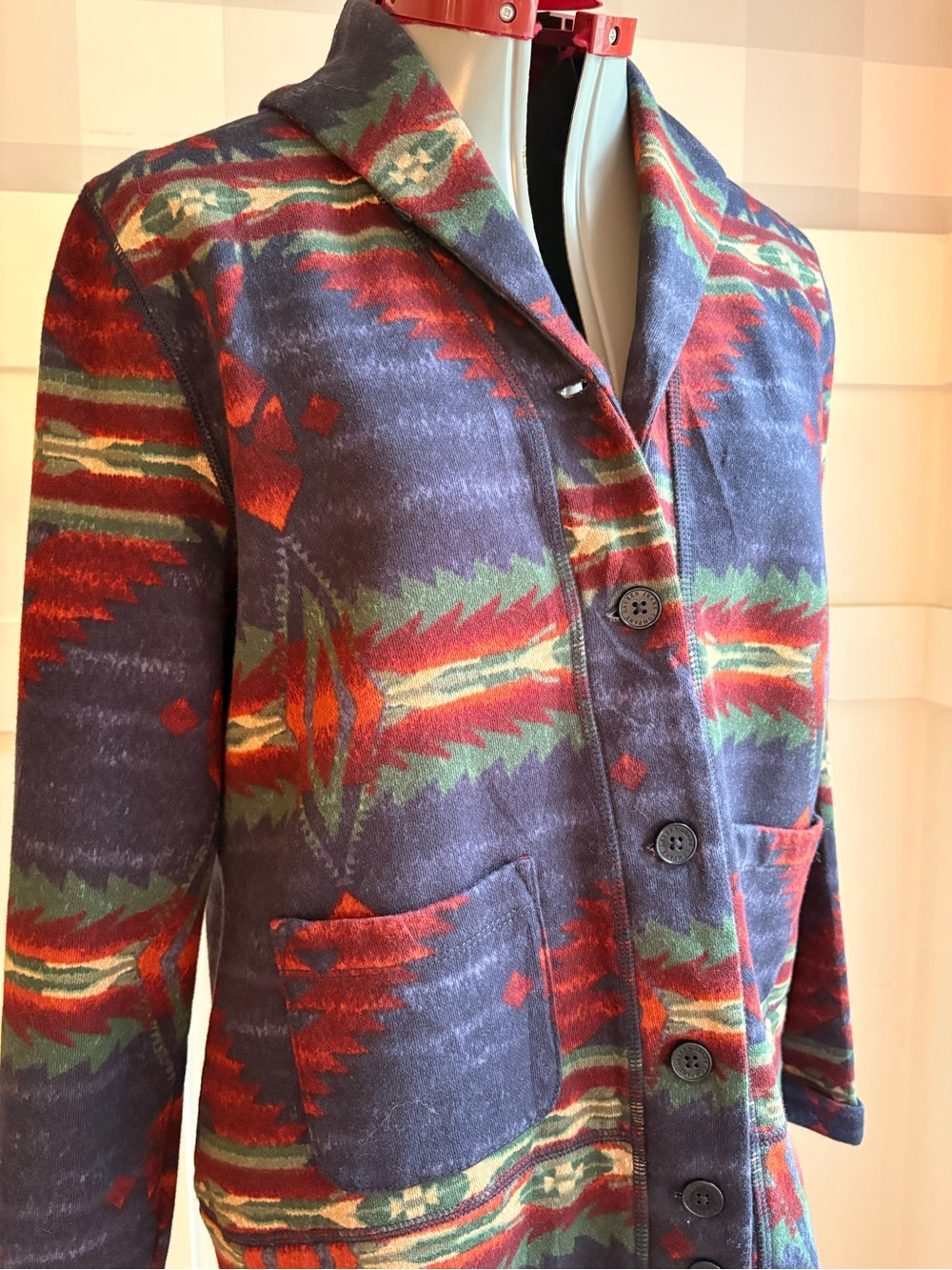 Ralph Lauren Lauren Jeans Co Multicolor Patterned Blazer Jacket Large P - Picture 8 of 8